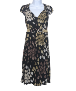 Sangria Women&#39;s Size 8 Black Knee Length Dress, Petal Print Gold, Cream ... - £18.05 GBP