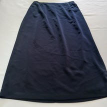 Pull-On Elastic Waist Women&#39;s Black Polyester Skirt Size 16 Measured Wai... - $4.84