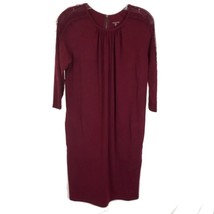 NWOT Womens Size XS Garnett Hill Burgundy Lace Sleeve Accent Stretch Knit Dress - £25.05 GBP