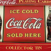 Coca-Cola ice Cold Coca-Cola Sold Here Playing Cards Collectible Tin Sea... - $12.10