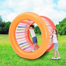 73&quot; Diameter Inflatable Giant Colorful Rolling Wheel For Pool Outdoor Ba... - £146.76 GBP