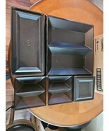 Tupperware 7 Piece Get Togethers Buffet Set Black Tray Servers chip n di... - $44.55