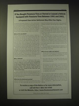2003 Firestone Settlement Ad - If you bought Firestone Tires or owned or leased  - £14.74 GBP