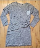 Athleta Dress Solitude Gathered Waist Wrap Knit Super Soft Heather Gray ... - $68.51 CAD