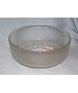 Vtg INDIANA Glass Round SALAD  SERVING BOWL -Crystal Ice Tree Bark - 9 1... - $15.01 CAD