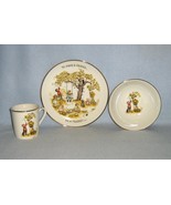 Holly Hobbie Table Talk 3 Piece Place Setting 1973 WWA Child&#39;s Plate Bow... - $14.00