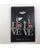 NEW AUBURN UNIVERSITY TIGERS LOVE EARRINGS DANGLE DROP SILVER FOR WOMEN - $14.80