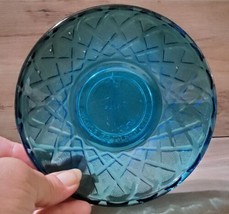 Vintage Blue Glass Zodiac VIrgo the Virgin Trinket Bowl Lattice Design Astrology - £25.97 GBP