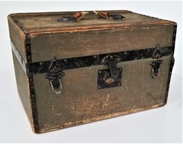 Vintage Military Foot Locker Trunk Allentown Pa Richard Christman Wood Box - £74.07 GBP