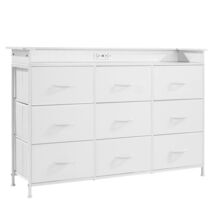VEVOR 9 Drawer Dresser, Tall Drawer Dresser with Fabric Bin, Closet Stor... - $298.47