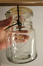 Antique 1900-1923 Ball Ideal Pint Mason Jar Clear Glass No. 3 with Wire Bale image 2