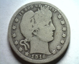 1916-D Barber Quarter Dollar Good G Nice Original Coin From Bobs Coins Fast Ship - £9.59 GBP