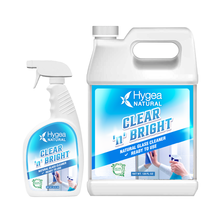 Clear &#39;n&#39; Bright - Natural Glass Cleaner Ready to Use 24oz Spray + Refill - £18.37 GBP