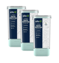 3pk Ello Teal 16.7 Cup Plastic Food Storage Canister Container Airtight Lid Seal - £19.85 GBP