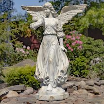 Zaer Ltd. 46&quot; Tall Magnesium Angel Statue with Billowing Dress and Bird ... - $694.95
