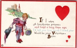 Valentine Greeting The Little Prince Stetcher Embossed Postcard V3 - £5.43 GBP