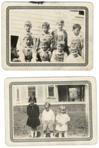 Two 1920s Snapshots of RagTag Kids 1927 &amp; 1929 some Named. A Slice of Am... - $8.60