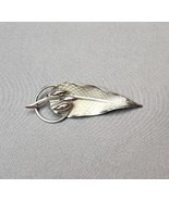 Vintage Silver-tone Leaf Seed Pod Brooch 3.5&quot; Milkweed Pin Textured MCM ... - £23.30 GBP
