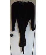 NWT Womens Petites PL Lord &amp; Taylor Black Wrap Dress Business Casual  - $720.09 MXN