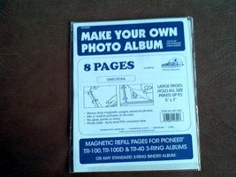 PIONEER MAKE YOUR OWN PHOTO ALBUM MAGNETIC REFILL PAGES 5&quot; X 7&quot; 4 SHEETS... - £8.71 GBP