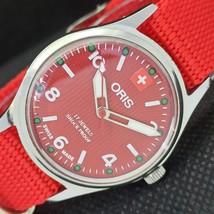 Vintage Oris Winding Swiss Mens Refurbished Wrist Red Watch 558b-a296722-6 - £15.75 GBP