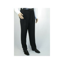 Men Apollo King Banded Collarless suit Mandarin 5 Button Wide leg M5-1 Black image 9
