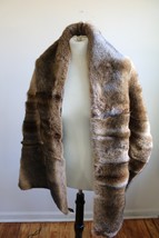 NWOT Valerie Stevens Brown Faux Fur Rectangle Wrap Shawl Stole 18.5&quot; - £26.89 GBP