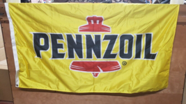 Nos Pennzoil Flag Banner Sign Gas Station Advertisement  Oil 3 x 5 &#39; A - £64.89 GBP