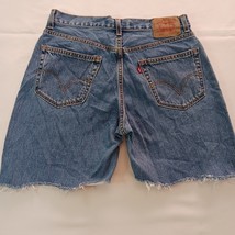 Levi's 550 Relaxed Fit Women's Blue Cotton Denim Jeans Cutting In Shorts (34×7) image 12