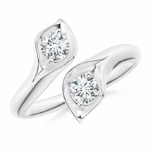 ANGARA Calla Lily Two Stone Natural Diamond Ring in 14K Gold (GVS2, 0.46 Ctw) - £2,116.63 GBP