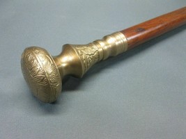 New Solid Antique Solid Brass Handle Wooden Walking Stick Cane Vintage Designer - £37.77 GBP