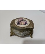 Vtg FARRINGTON Hummel Porcelain  Elephant Footed Jewelry Box Girl/Chicks... - £20.51 GBP