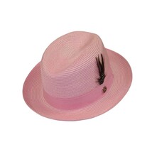 Men Bruno Capelo Summer Spring Soft Straw Style Hat Godfather GF210 Pink image 3