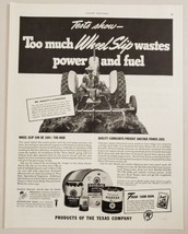 1941 Print Ad Texaco Havoline &amp; Marfak Motor Oil Farmer on Tractor Plows... - $13.48