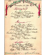 1930 Natale Giorno Breakfast Pranzo Cena Menu Grandview Ospedale Lacross... - £34.95 GBP