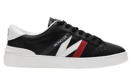 Moncler men's monaco leather logo sneakers - m in Black - £384.21 GBP