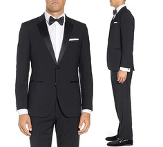 Adam Baker Men&#39;s Slim Fit Black Two-Piece Formal Tuxedo Suit 40R w/ Defect - $89.09