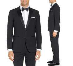 Adam Baker Men&#39;s Slim Fit Black Two-Piece Formal Tuxedo Suit 40R w/ Defect - €77,95 EUR