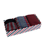 Fancy Multi Colored Socks Matching Red Striped Gift Box (3 Pairs in Box) - £8.72 GBP