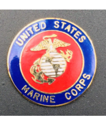 Gold Tone United States Marine Corps Logo Metal Enamel Emblem Badge New ... - £7.47 GBP