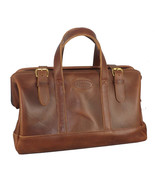 Large LEATHER HANDBAG ~ Travel Duffle &amp; Carry On Bag Style Storage USA H... - £363.36 GBP