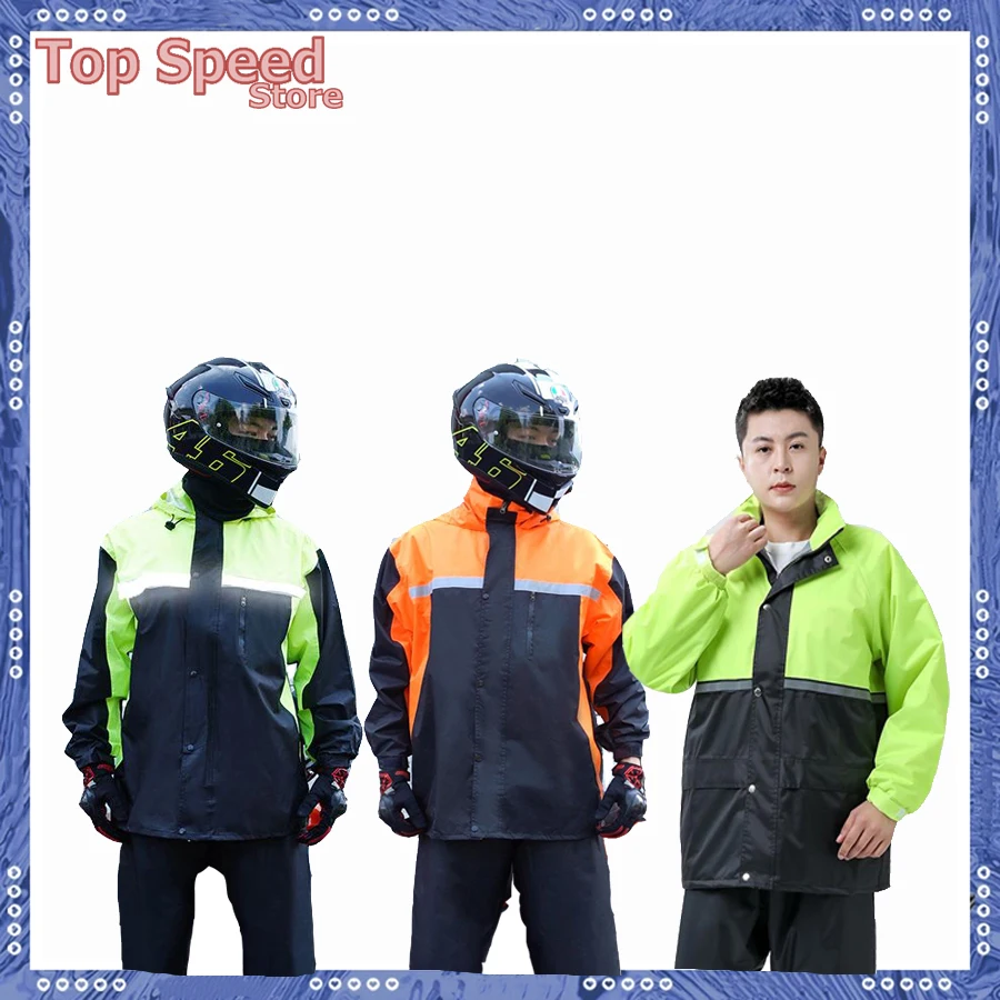 Motorcycle raincoat rain pants suit riding men split sleeves electric bike long - £49.12 GBP