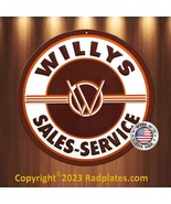 Willys Sales and Service Vintage Replica Aluminum Metal Sign 12&quot; Round - £15.61 GBP