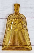 Amber Daisy and Button Glass Broom Sweeper Trinket Candy Dish Maker Unknown - £11.80 GBP