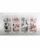 4 Home Essentials Dice Poker Craps Casino Red Black Hi-Ball Glasses NIB ... - $47.52 CAD