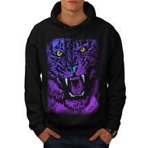 Wellcoda Tiger Beast Purple Mens Hoodie, Jungle Casual Hooded Sweatshirt - £25.28 GBP+