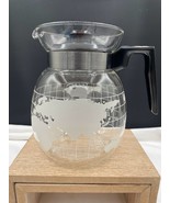 Nestle Etched Glass World Globe Coffee Carafe Pot 6 Cup Trivet Original ... - £26.63 GBP