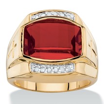 PalmBeach Jewelry Men&#39;s 7.61 TCW Lab-Created Ruby &amp; Diamond Gold-Plated Ring - £55.77 GBP