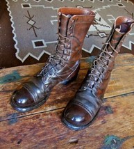 Footwear Freaks Brown Color Cap Toe Men&#39;s Lace Up Leather Long Ankle Com... - £125.29 GBP+