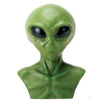Green Outer Space Alien Head Bust Statue Figurine Display Extraterrestri... - $17.48
